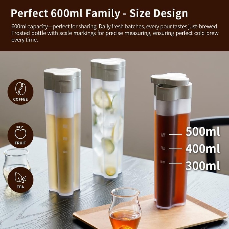 20oz Portable Cold Brew Coffee Maker with Fine Filter Airtight Leak-Proof gallery