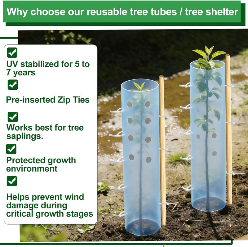 1 Roll Tree Grow Tubes for Sapling, 17"×192" Seedling Protectors Tubes Miracle T gallery