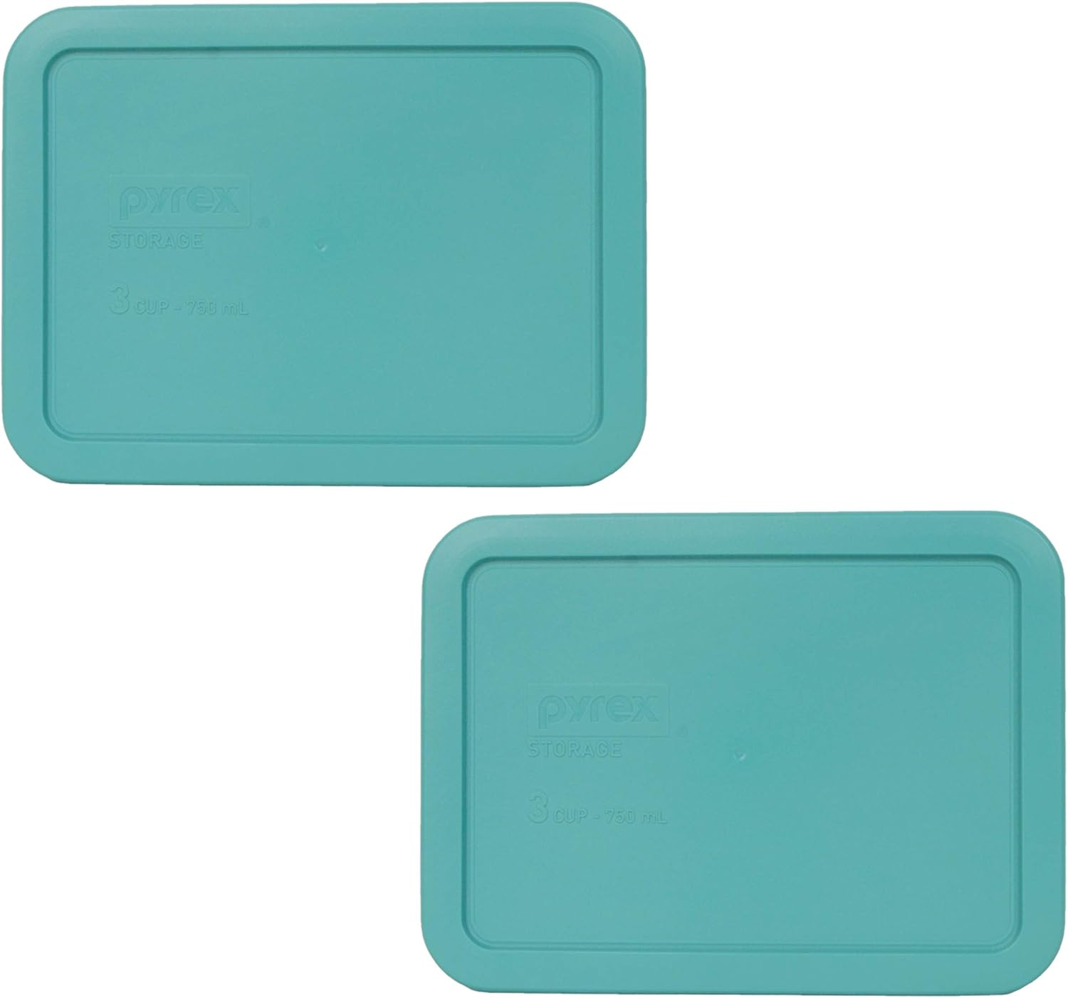 Pyrex 7210-PC 3 Cup Turquoise Food Storage Replacement Lid (2-Pack) - Made in US gallery