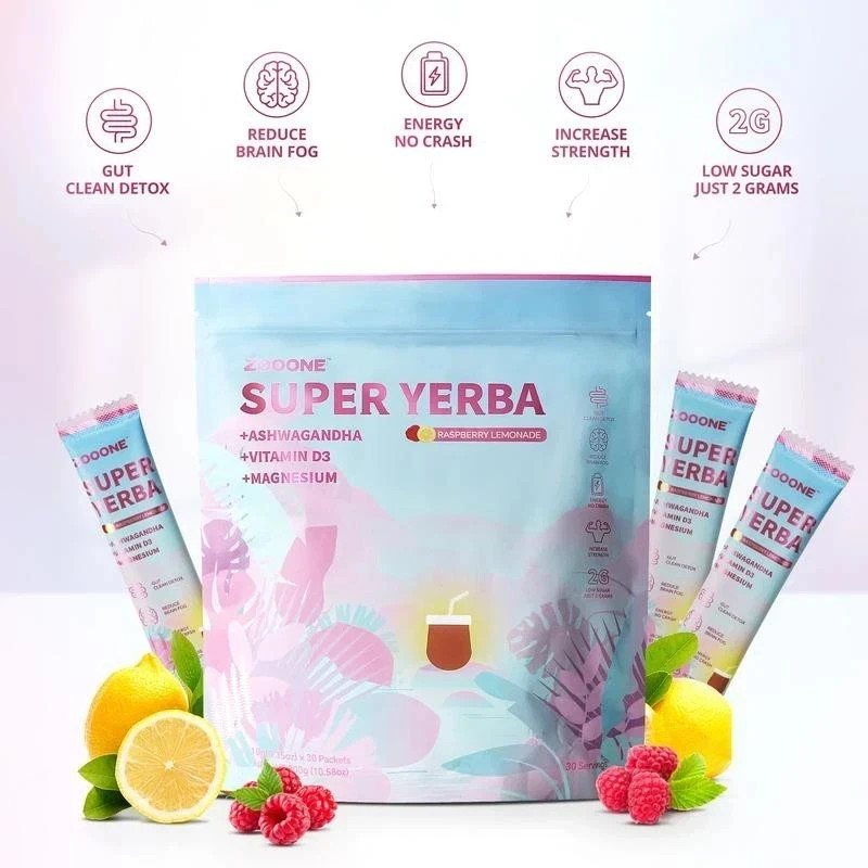 Super Yerba Instant Mate Tea Powder 30 Pack Pure Natural Tea No Additives gallery