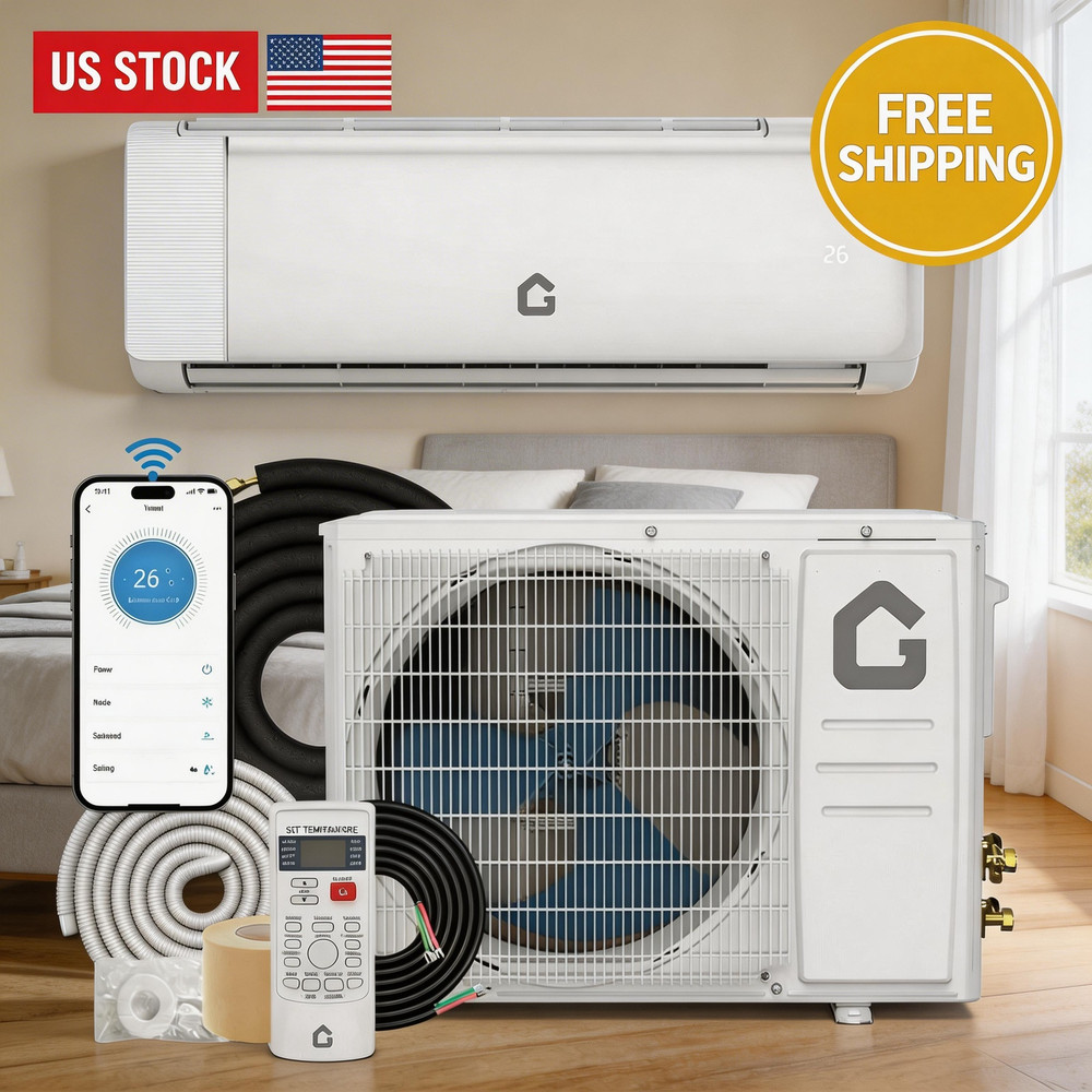 18000 BTU Mini Split AC and Heat Pump, 230V 19 SEER Enabled WiFi Ductless