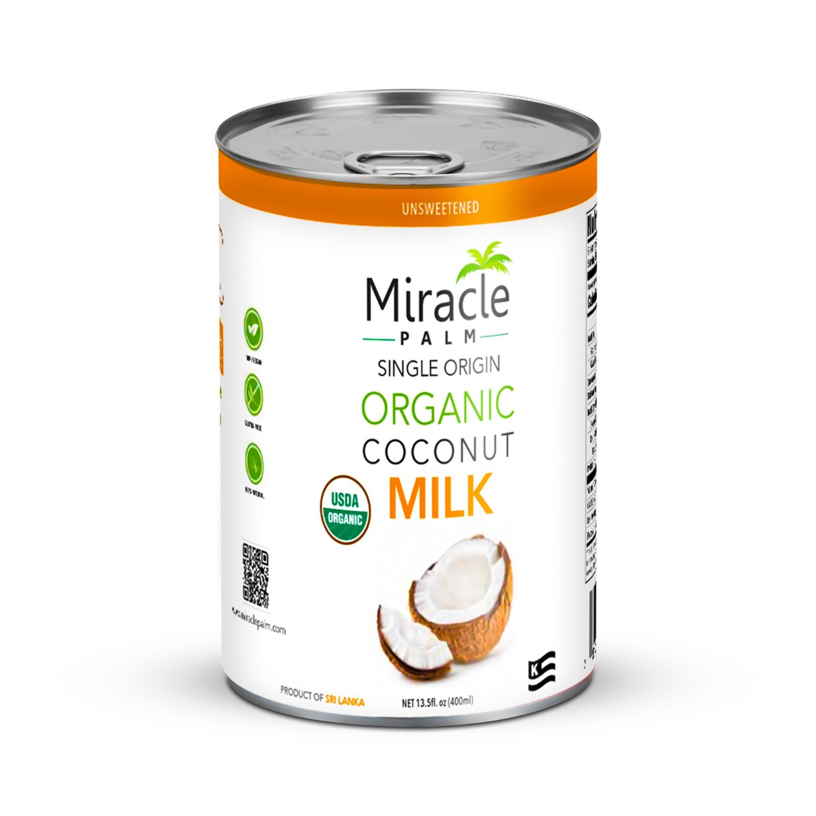 Miracle Palm Organic Coconut Milk Unsweetened - Canned Additive Free Pack of 12 gallery