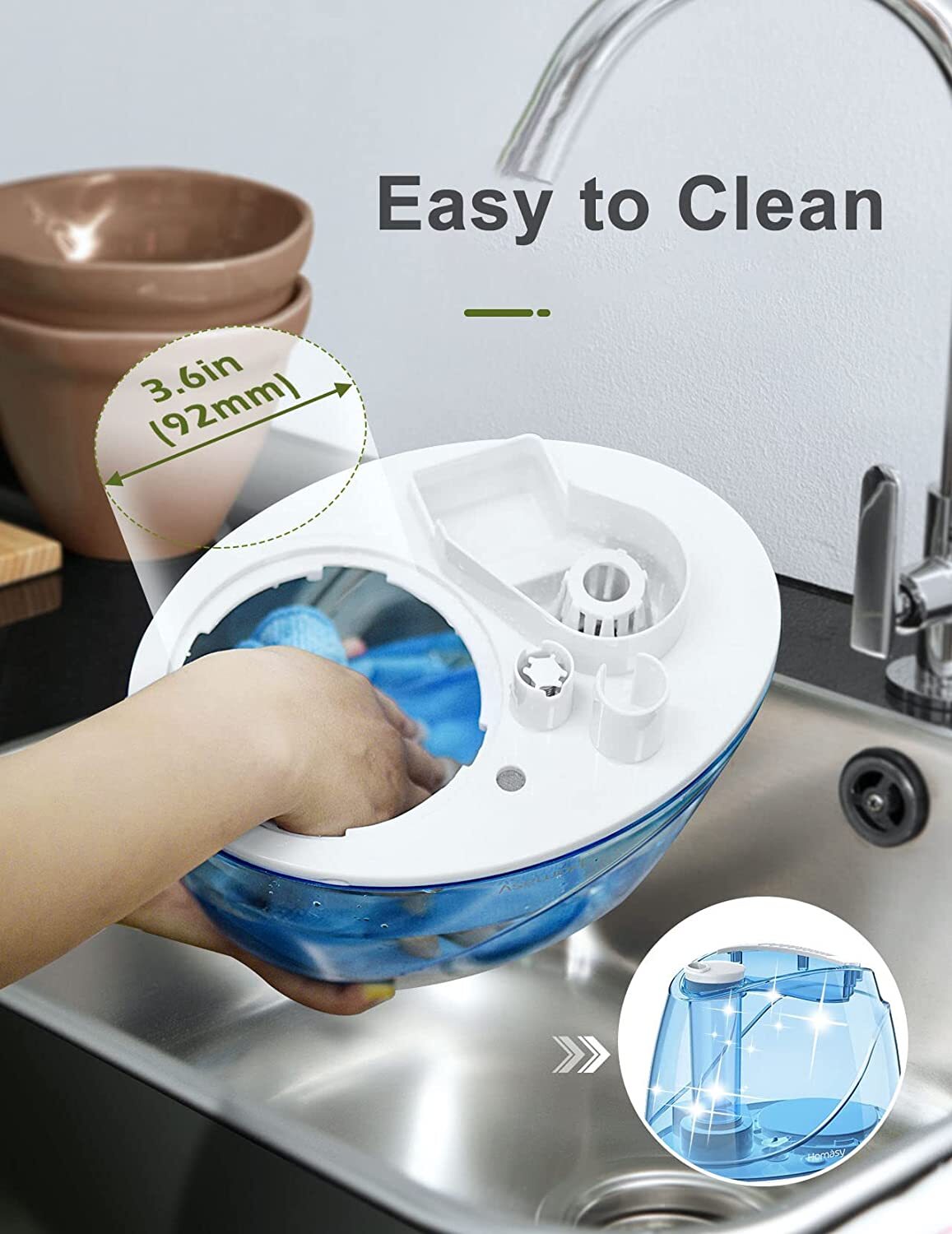Homasy 2.2L Humidifier for HOME & OFFICE with Light,Quiet & Auto-of Cool Mist gallery