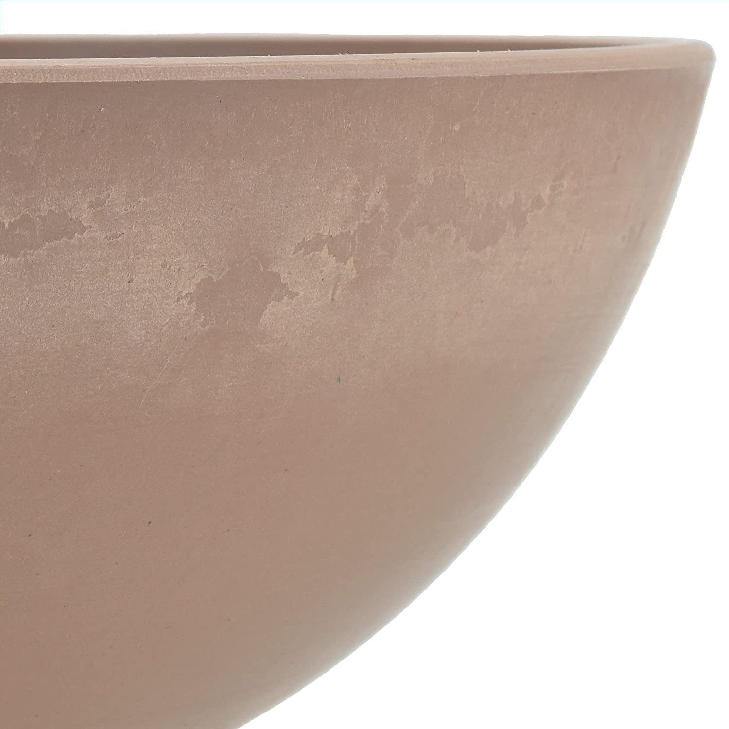 M25TP 10-Inch Plastic/Stone/Wood Composite Low Bowl Planter – No Drainage Hole ( gallery