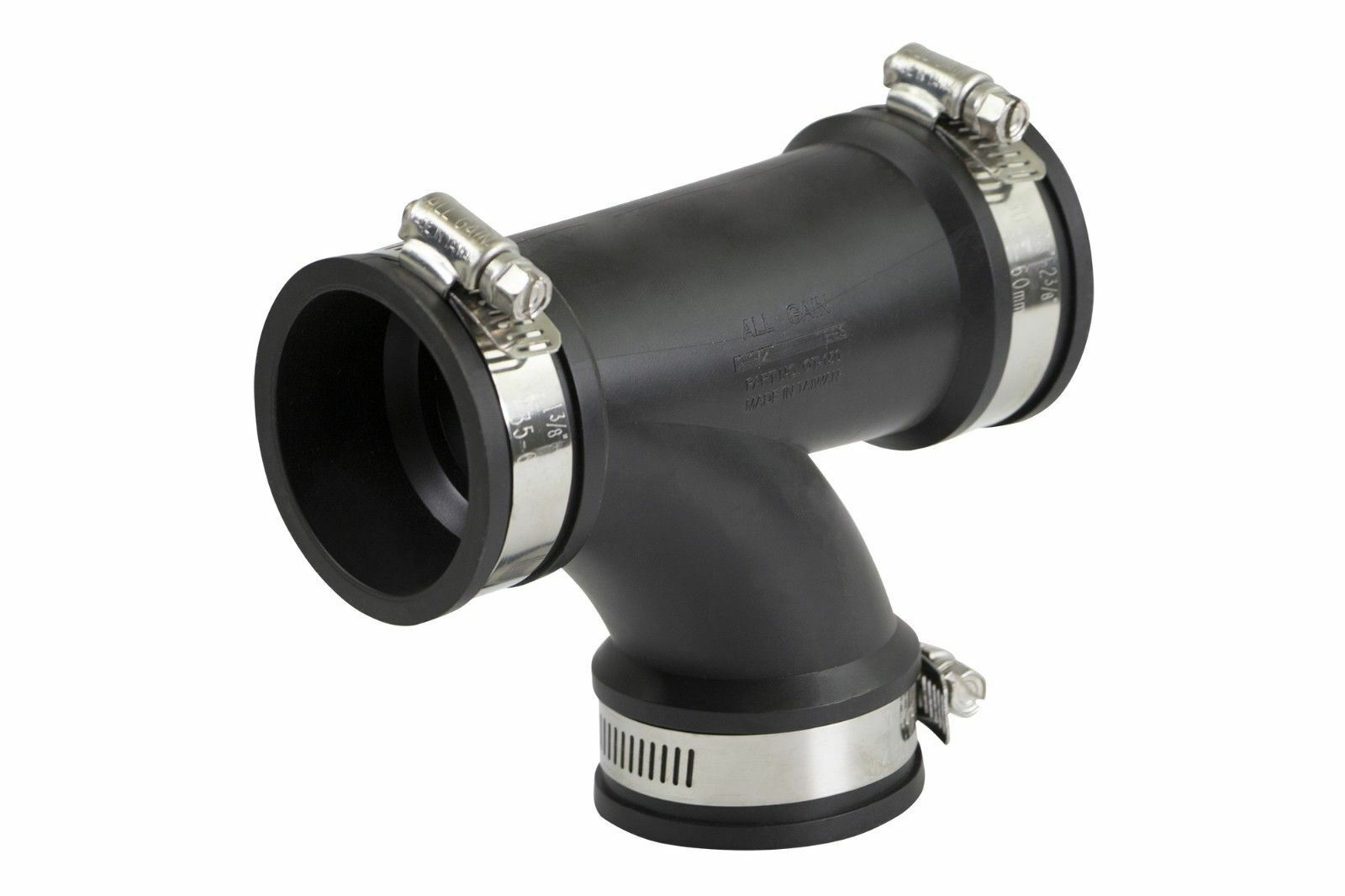 Everflow 4 inch Flexible PVC Tee Coupling with Stainless Steel Clamps gallery