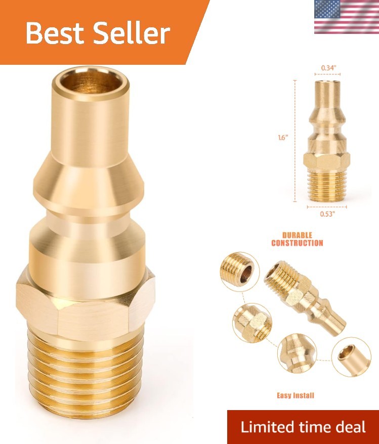 Brass Quick Connect Fitting with Full Flow Male Plug - RV BBQ Essential gallery