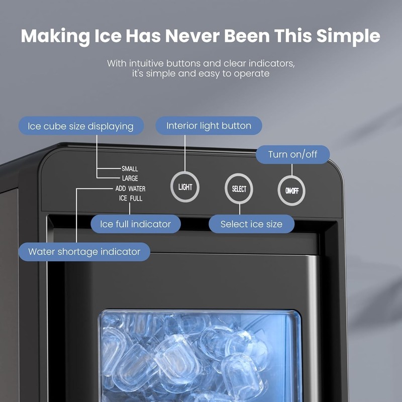 Electatic Ice Makers Countertop,26Lbs/24H,8Pcs in 6Mins,Portable Ice Maker Machi gallery