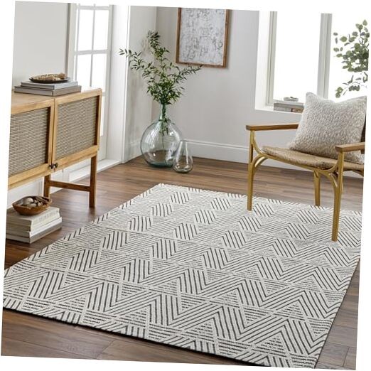 Nevada Modern Geometric Area Rug, 27" x 45", Off-White, (2' x 4') gallery