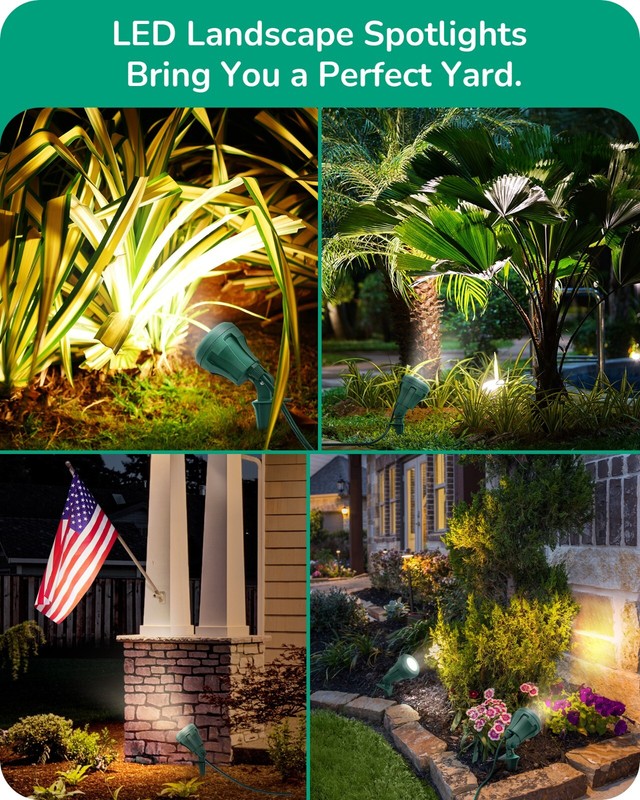 DEWENWILS 4 Pack Outdoor Spotlight Christmas LED Landscape Flag Floodlight gallery