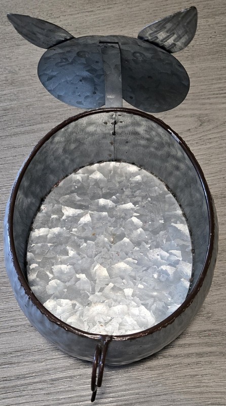 Pig Dish/Container/Planter - Country Farmhouse Decor - Hammered Galvanized Metal gallery