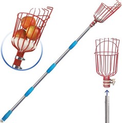 COCONUT Fruit Picker Tool, Fruit Picker with Basket and Pole Easy to Assemble