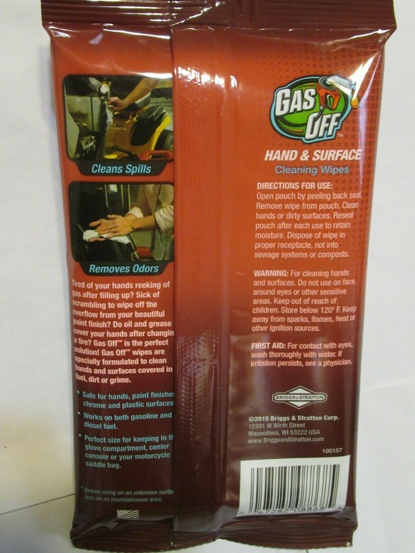 3 count 15 PACK - Briggs & Stratton® Gas Off™ Cleaning Wipes - MADE IN USA ***** gallery