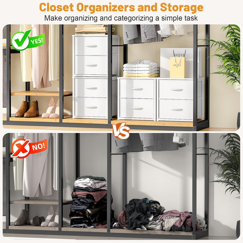 2-Pack Stackable Storage Drawers (4 Drawers Total), White Closet Organizer with gallery