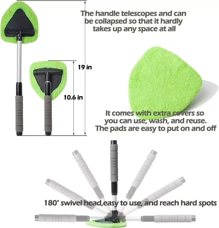 Windshield Cleaning Tool Kit Car Window Glass Wiper Cleaner Brush Pad Extendable gallery