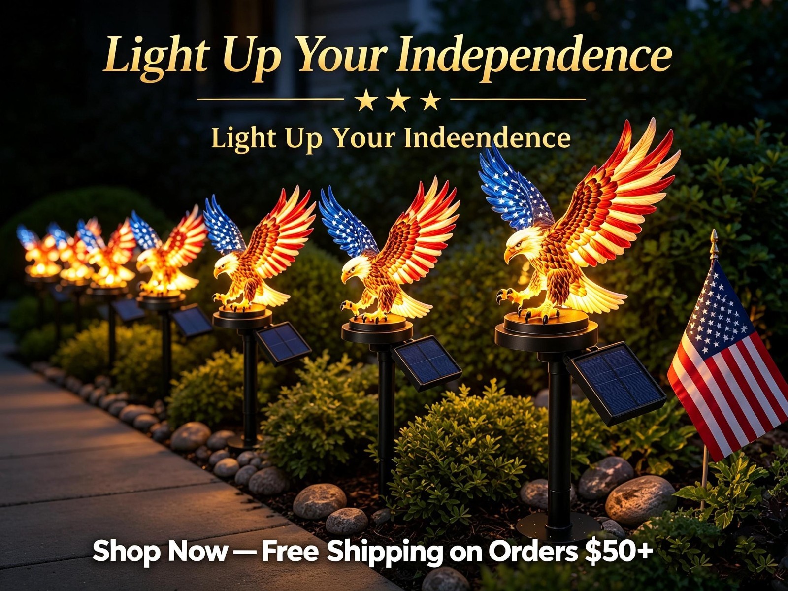 Eagle Figurine Garden Solar Stake Light Solar Eagle Lights Outdoor Decorative... gallery