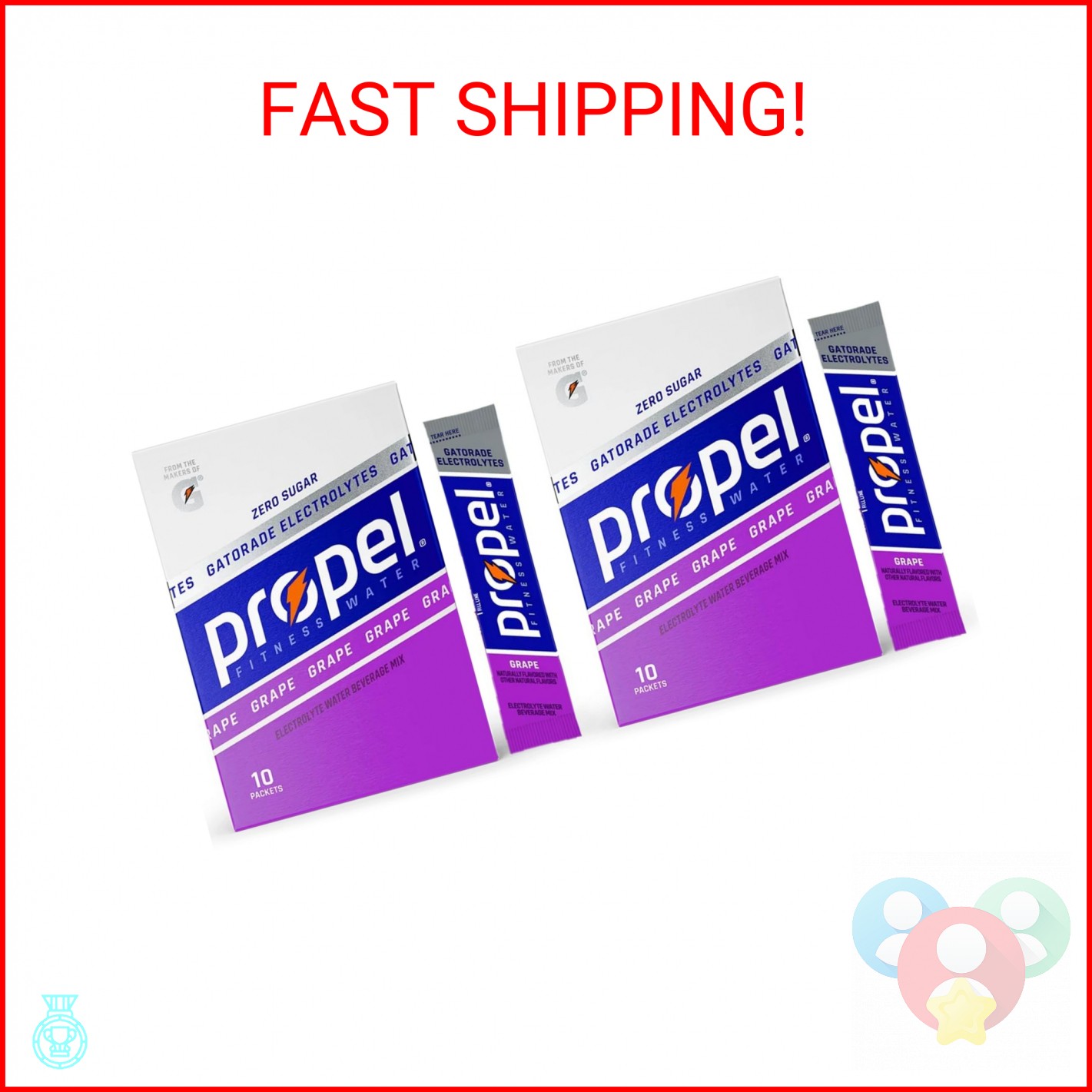 Propel Powder Packets, Grape With Electrolytes, Vitamins and No Sugar, 20 Count gallery