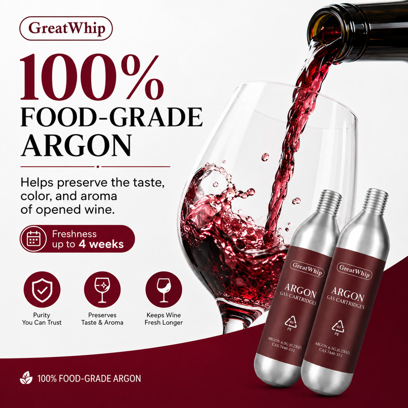 Argon Gas Capsules 10PCS for Coravin Wine Preservation System GreatWhip gallery