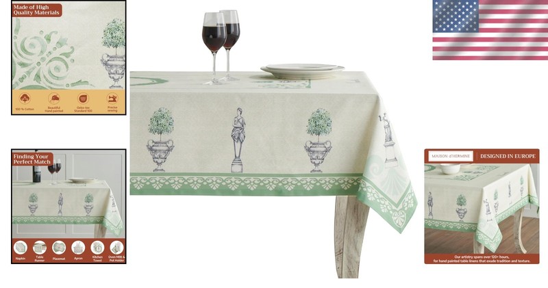Elegant 100% Cotton Rectangular Tablecloth 60 x 90 Inches - Perfect for Dining gallery