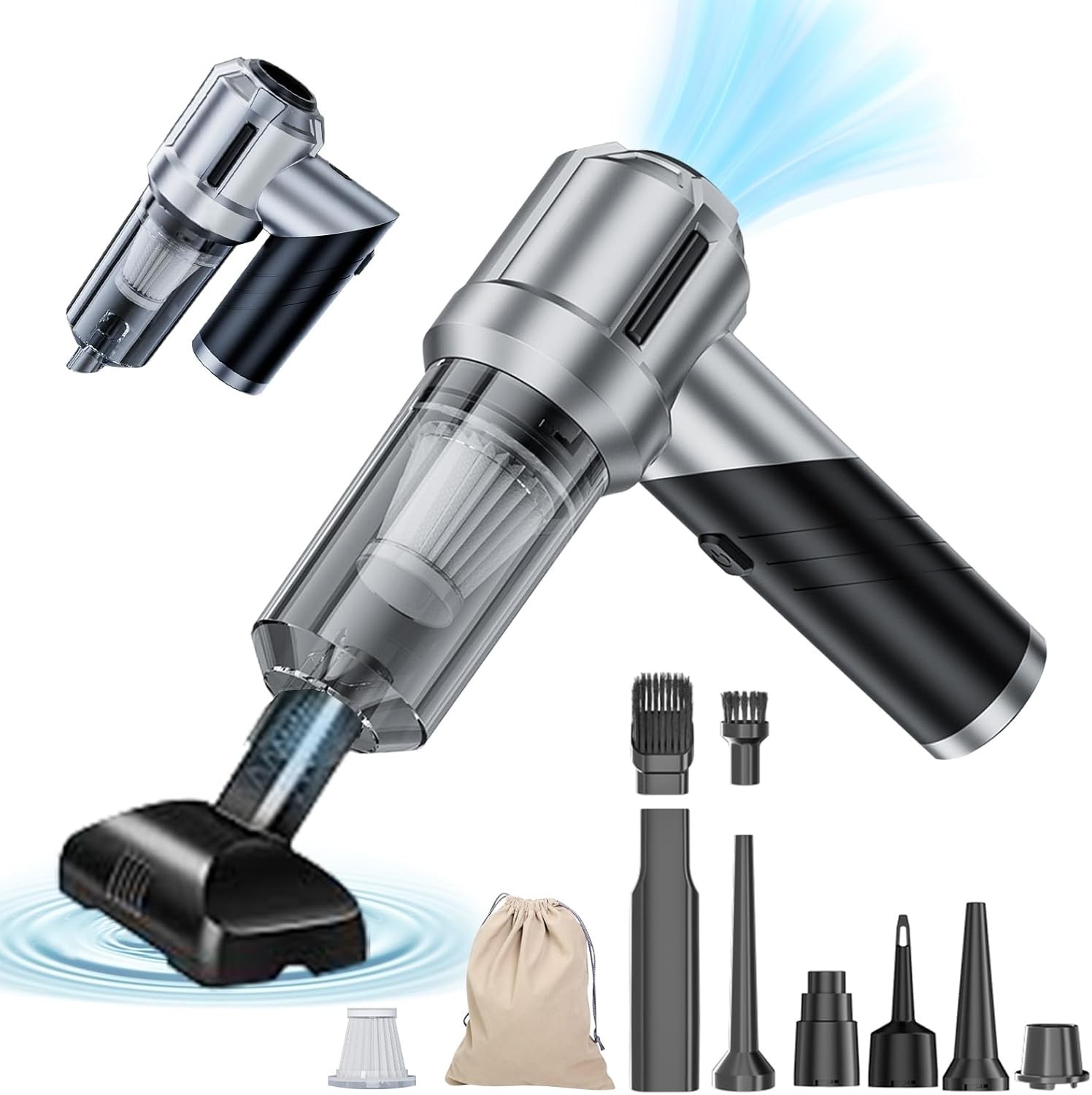 Portable Cordless Foldable 20000PA High Power Mini Vacuum Cleaner, Black gallery