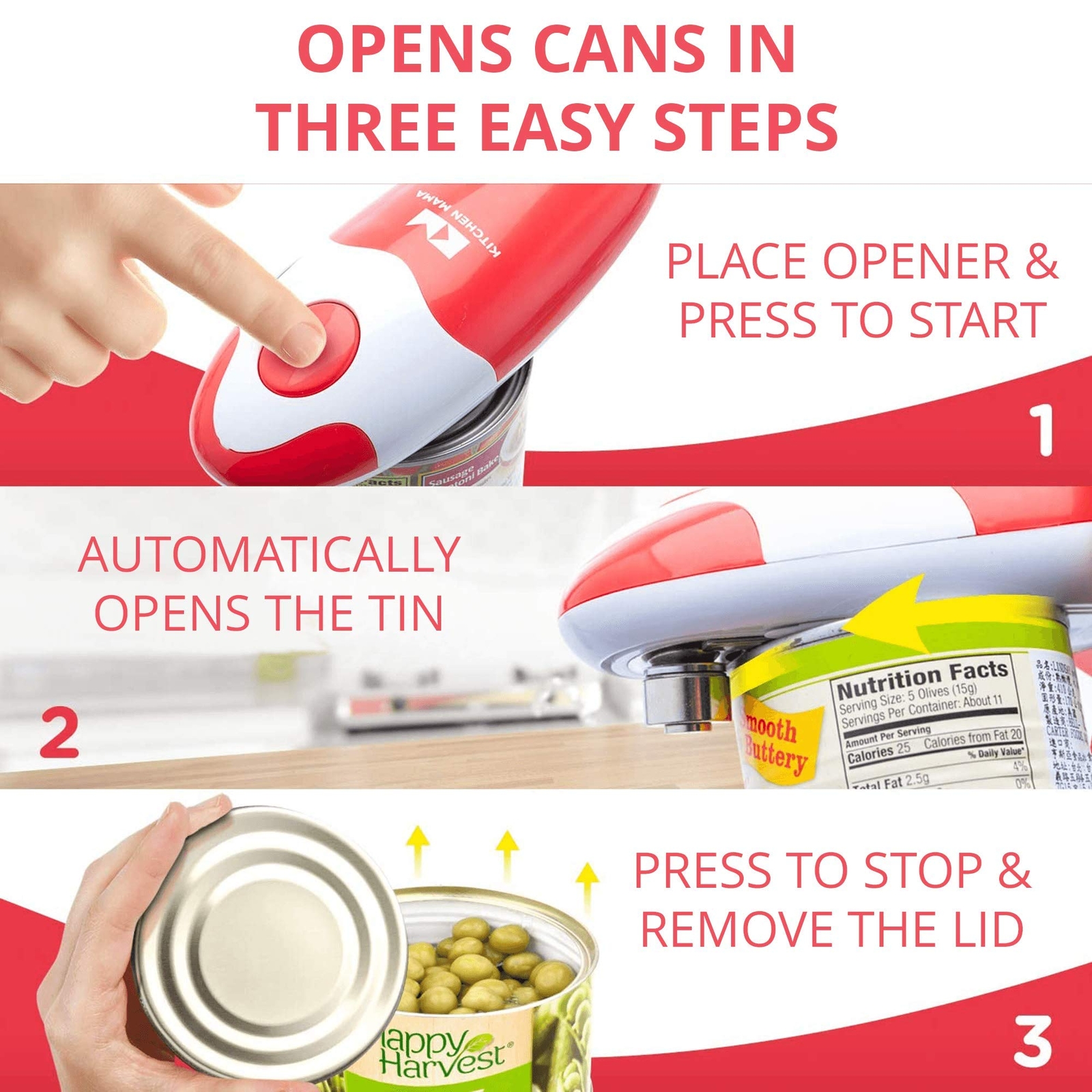 Kitchen Mama Auto Electric Can Opener: Open Your Cans with A Simple Press of ... gallery