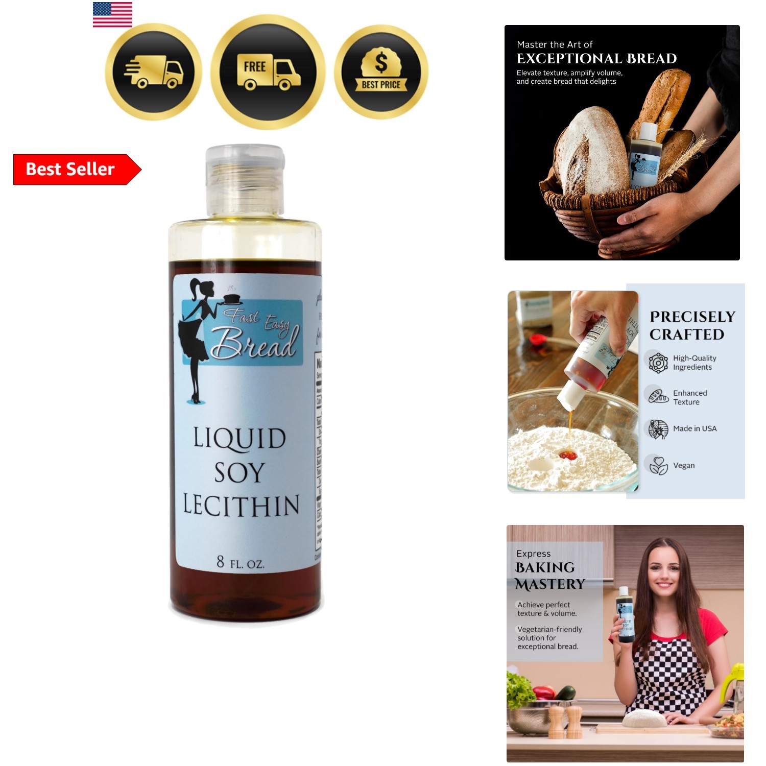 Soy Lecithin Liquid 8 oz | Easy-to-Use | Available in Mess-Free Squeezable Bo... gallery