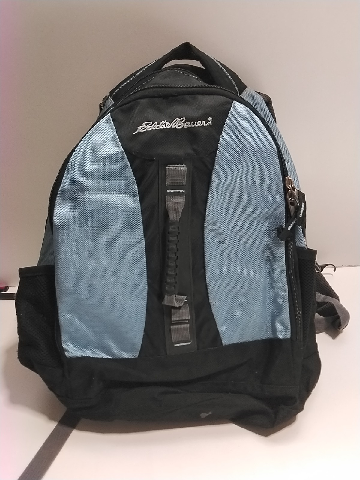 Eddie Bauer Backpack Black/ Blue Air Teck System Used