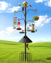 Bird Feeder Pole, 93″ Shepherds Hooks Squirrel Proof for Outdoor, Adjustable Hea