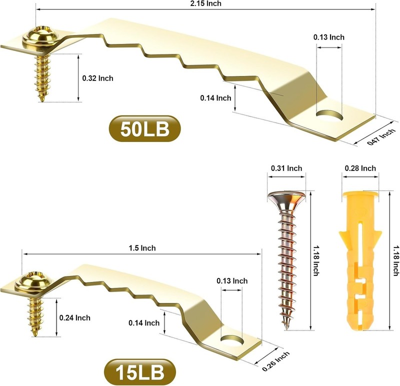 48-Pack Sawtooth Picture Hangers - Durable Hooks for Elegant Wall Art Display gallery