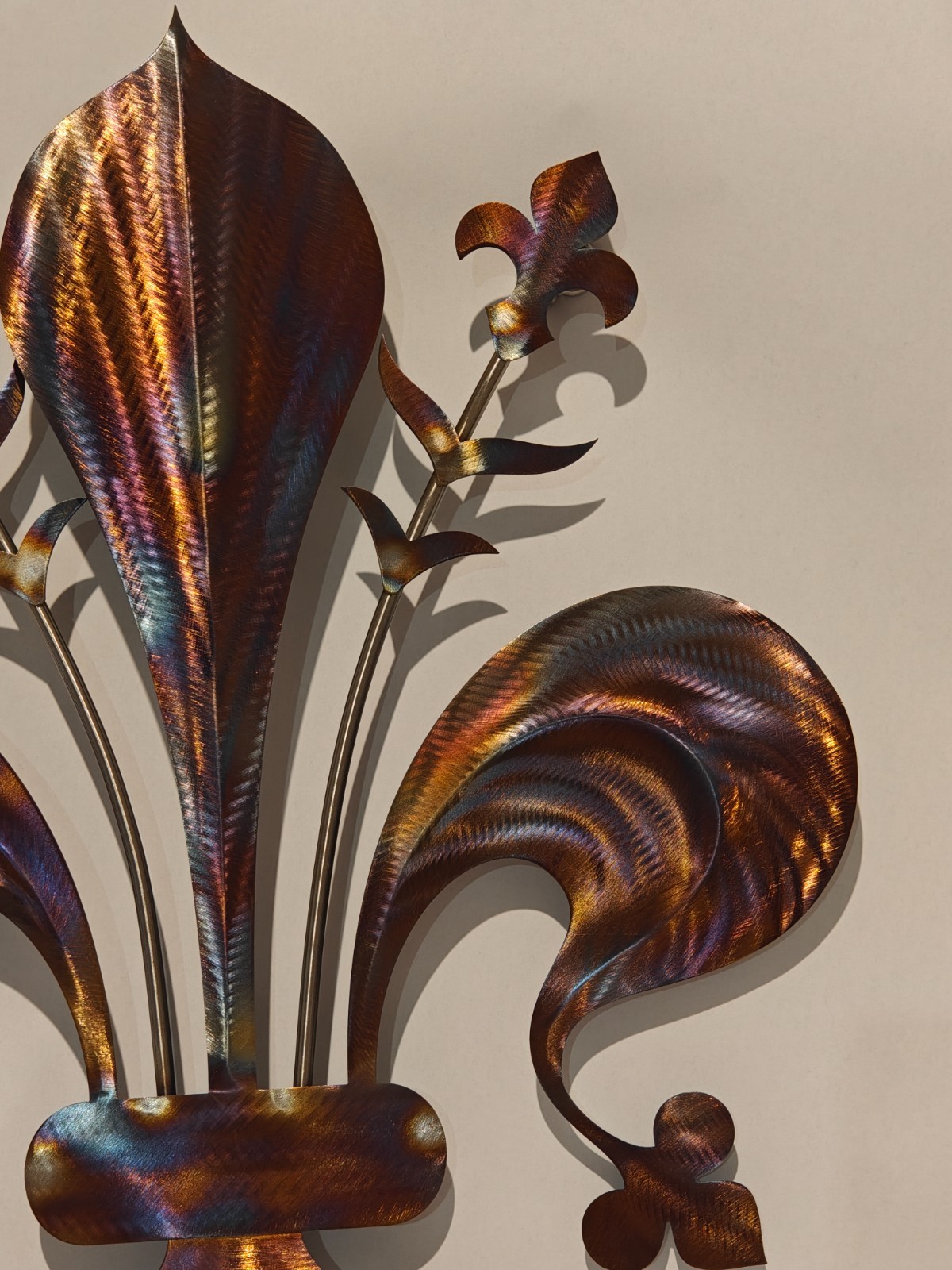 Iridescent Lily in Handmade Stainless Steel, Metal Wall Decor, Rainbow Metal gallery
