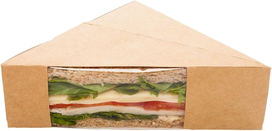 Small Triangle Sandwich Take Out Box with Window – 25 Pack