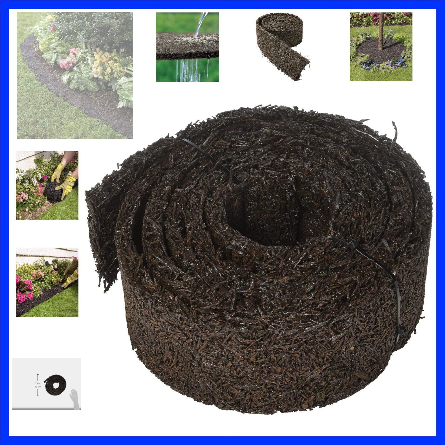 Permanent Mulch Recycled Rubber Border - 10 Feet Long x 4.5 Inches Wide | Wee... gallery