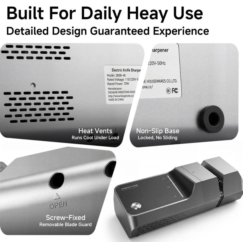 Electric Knife Sharpener, 20°/30°/45° Adjustable Angle Diamond gallery