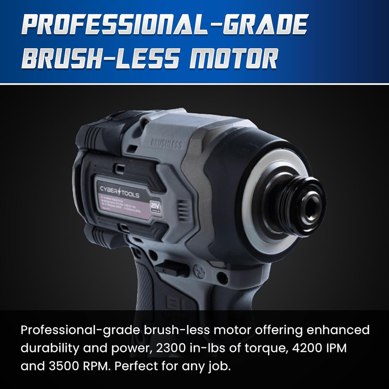 Powerful 21V Brushless Cordless Driver - 230Nm Torque, 2 Batteries & Case Includ gallery