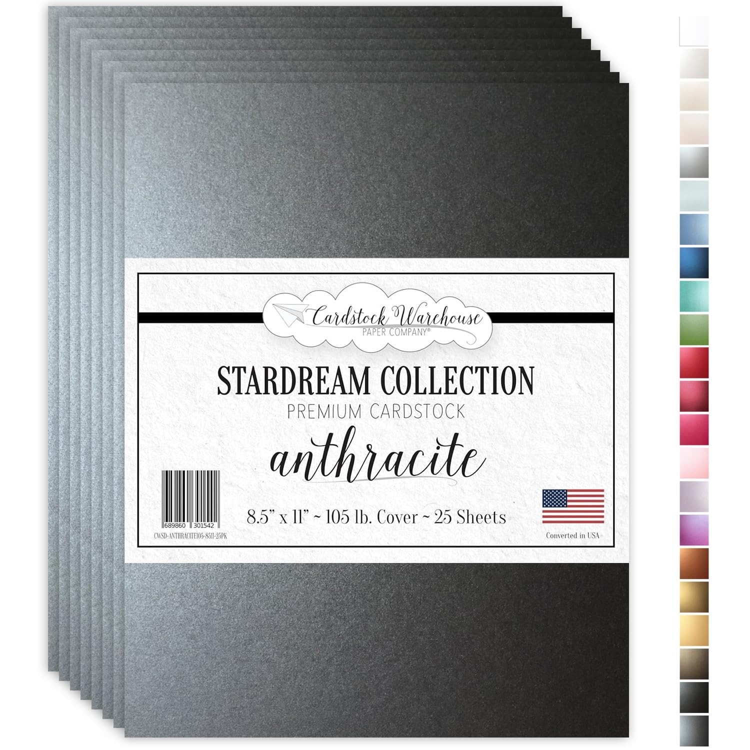 Cardstock Warehouse Stardream Anthracite Grey Cardstock Paper 25 Sheets 8.5x11" gallery