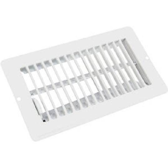 6-United States Hardware 4 In. x 10 In. x 11/16 In. White Steel Floor Register gallery