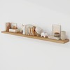 Floating Shelf 72 Inch Wall Mounted 9.3 Deep Light Brown Acovy Shelves gallery