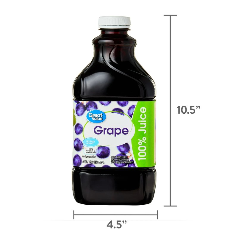 (2 pack) Great Value 100% Concord Grape Juice, 64 fl oz.. gallery