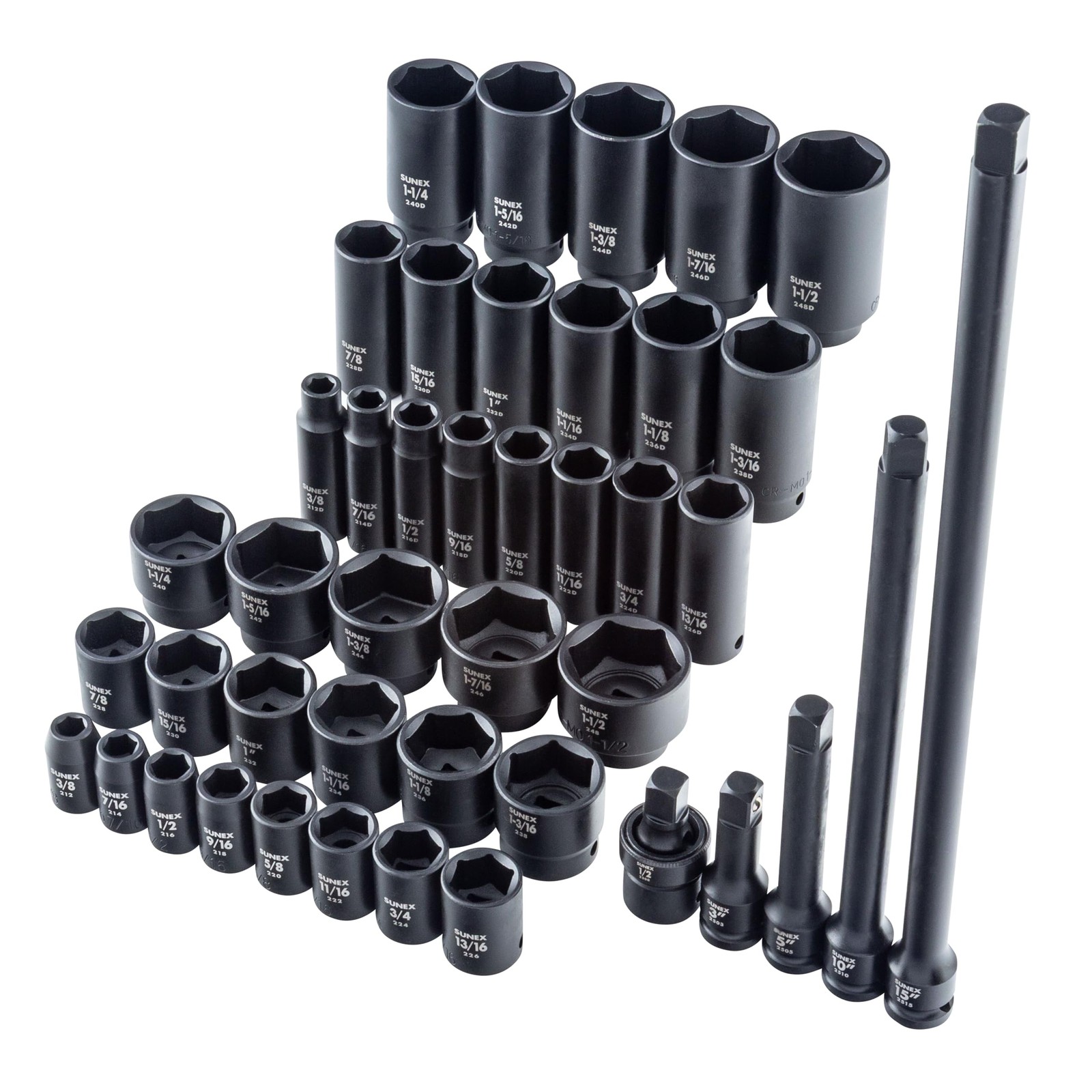 43-Piece Sunex 1/2-Inch Drive Master Impact Socket Set, SAE 3/8-Inch to 1-1/2-In gallery