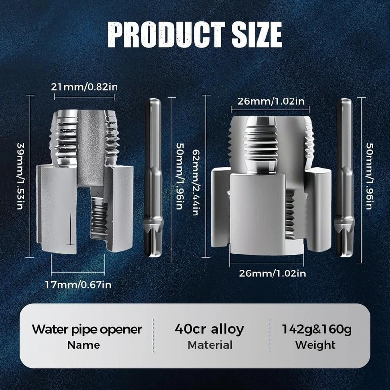 2Pack Integrated Internal External & Pipe Threading-Tool, PVC Pipe Threader Kit~ gallery