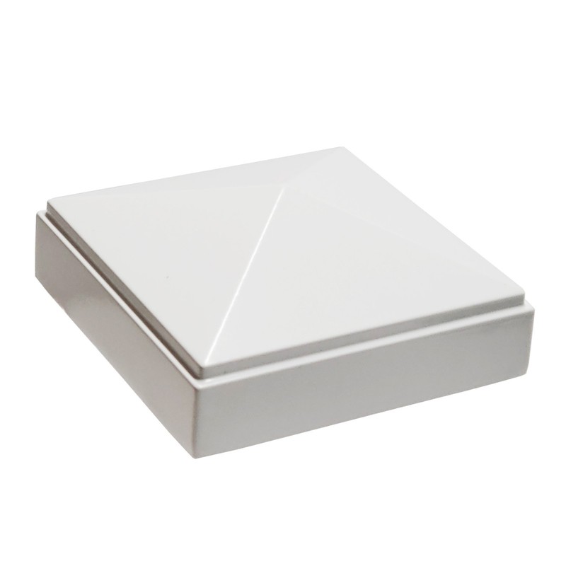 3" x 3" Decorex Hardware Aluminium Pyramid Post Cap for Metal Posts - White gallery