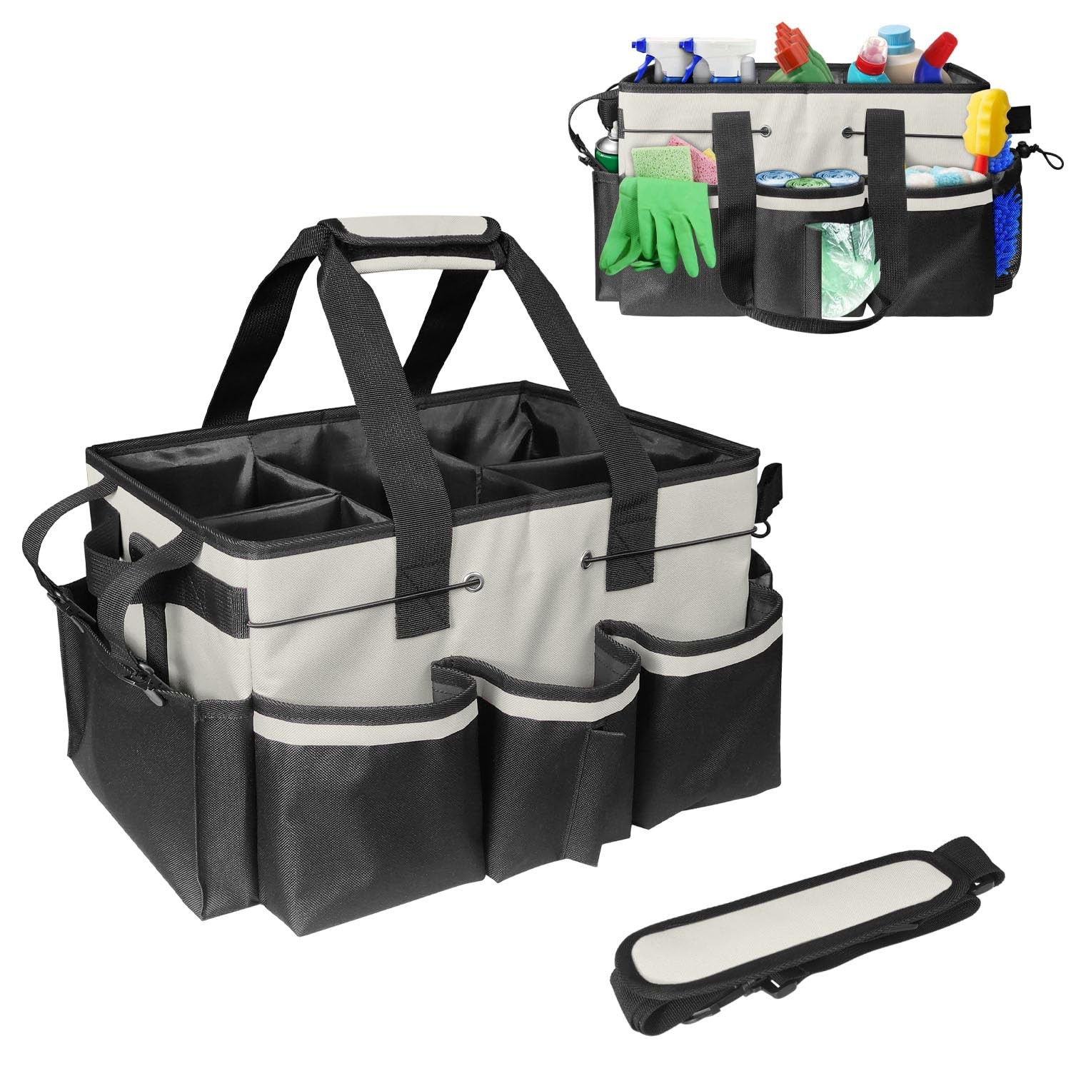 Boczif Cleaning Caddy Bag Wearable, Cleaning Caddy Supplies Organizer with Ha... gallery