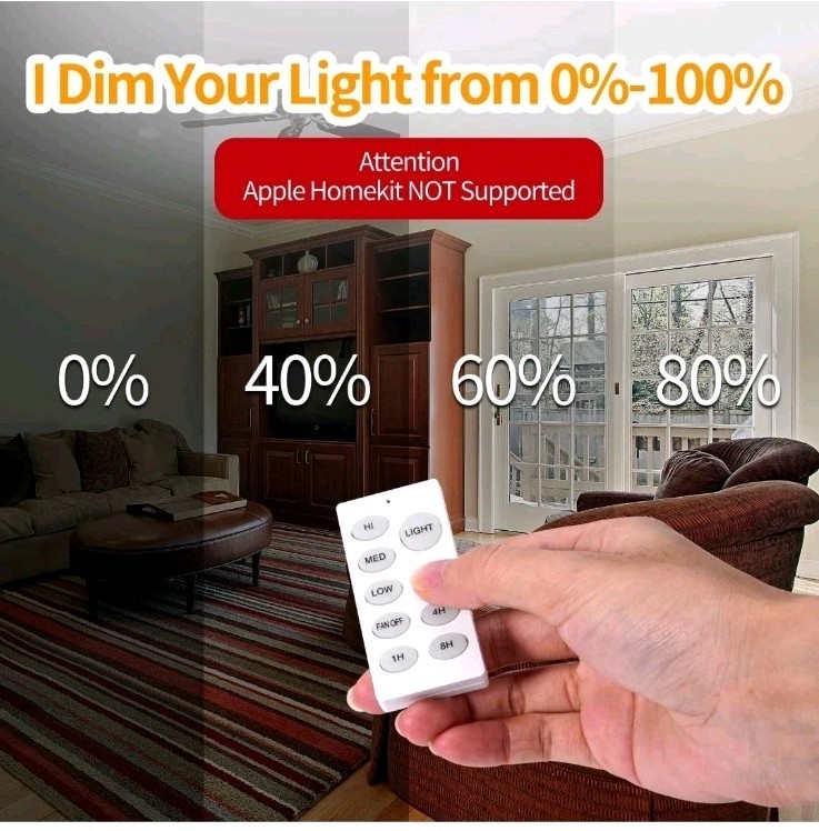 Smart Universal Ceiling Fan Remote Control Kit, DIMMER, No Hub Required gallery