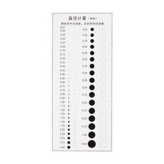Transparency SEC Size Estimation Chart 145x63mm Diameter