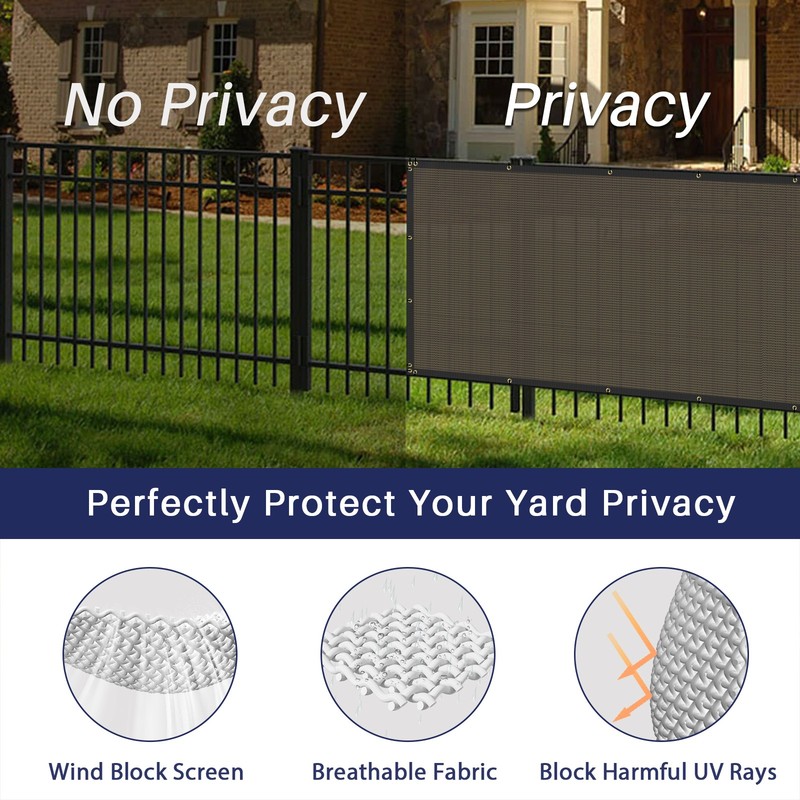 Customize 5'FT Privacy Screen Fence Brown Commercial Windscreen Shade Cover1-160 gallery