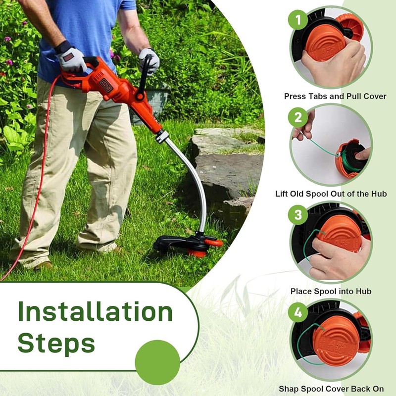 SF-080 String Trimmer Spool Line Cap Replacement For Black&Decker GH3000 Trimmer gallery
