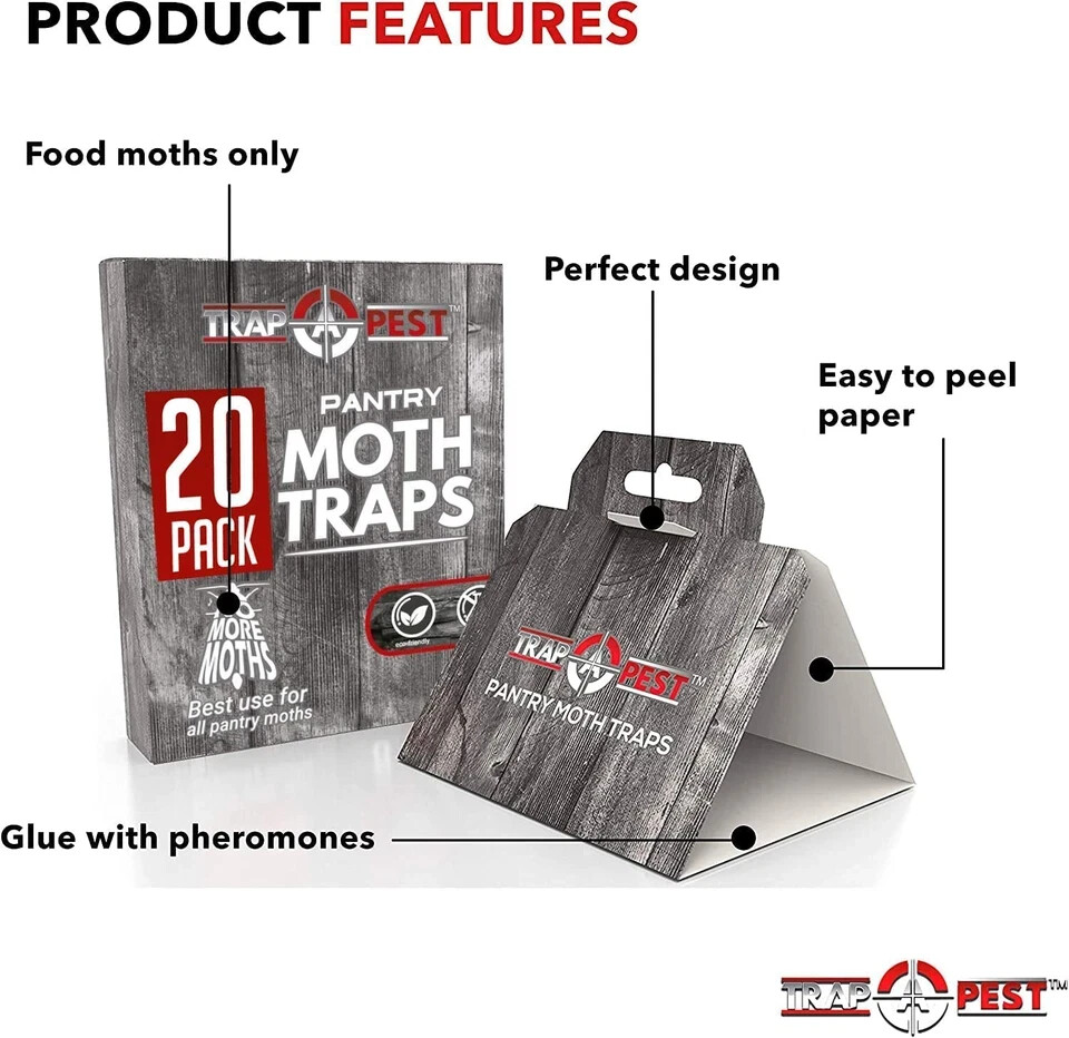20 Pack Pantry Moth Traps - Safe and Effective for Food and Cupboard - Glue Trap gallery