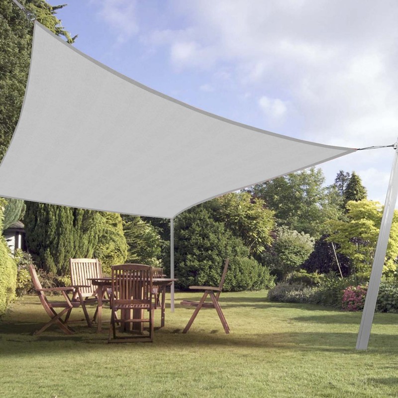 5-24ft Gray Waterproof Rectangle Sun Shade Sail Shelter Cover with 8" Kits Pool gallery