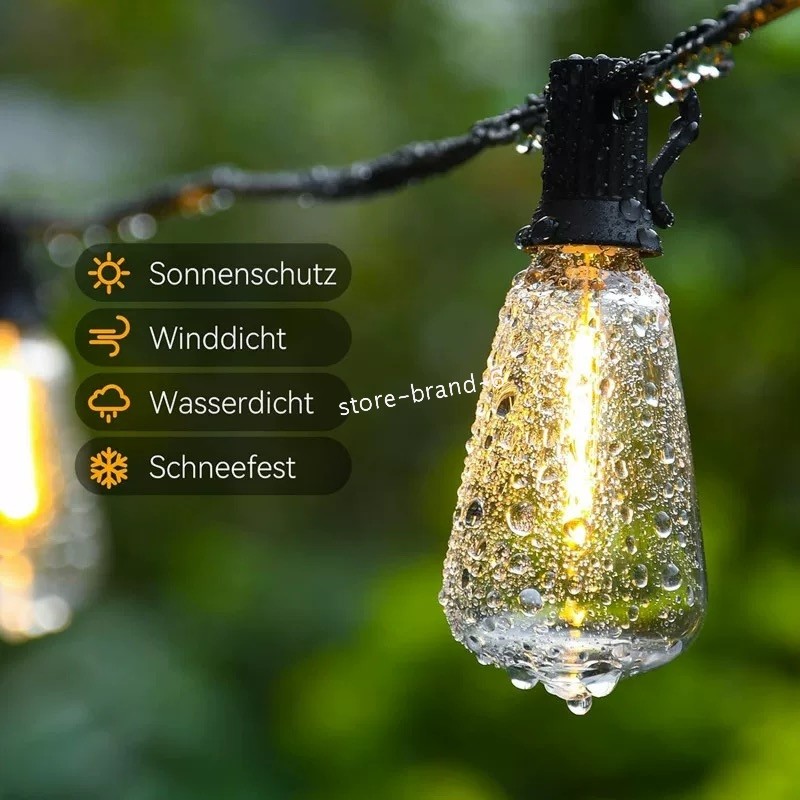 25FT - 100FT LED Outdoor String Lights Dimmable Waterproof ST38 LED Patio Lights gallery