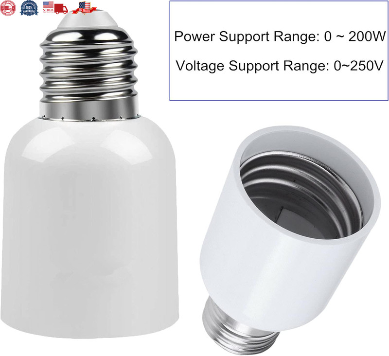 4 Pack Medium Base E26 to E39 Mogul Socket Adapter Standard E26 Screw to E39 Lam gallery
