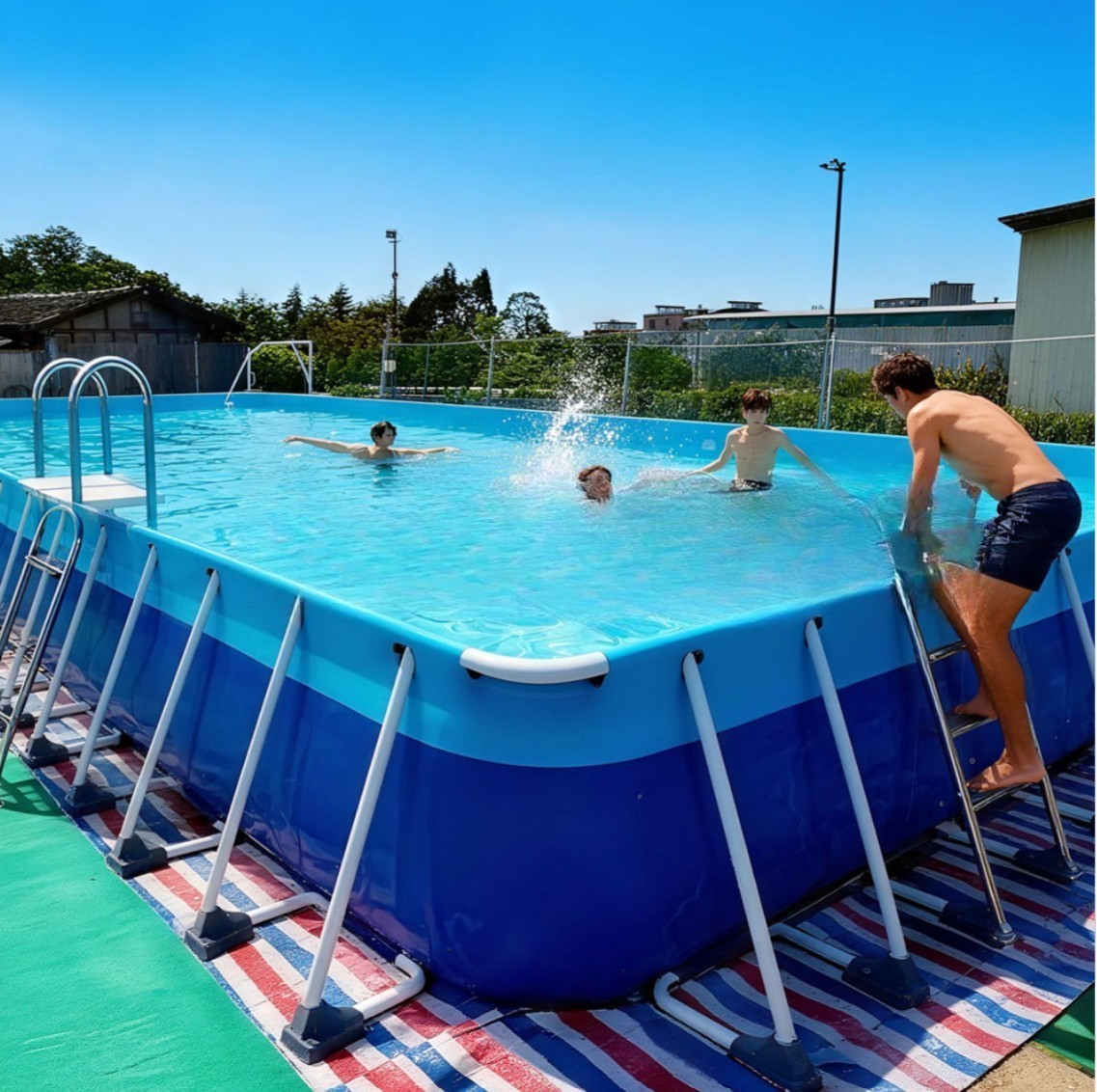 Rectangle Commercial Grade PVC Metal Frame Above Ground Swimming Pool gallery
